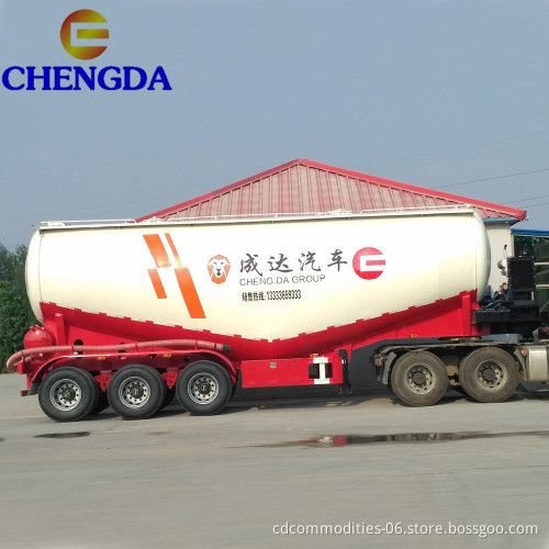 Chengda 45m3 Bulk Powder النقل 54 طن تحميل الوزن الأسمنت نصف مقطورة للبيع
